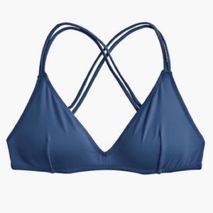 j. crew - playa monterey blue v strappy bikini top